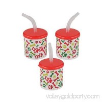 IN-13751266 Christmas Tails Cups with Straws Per Dozen 2PK   